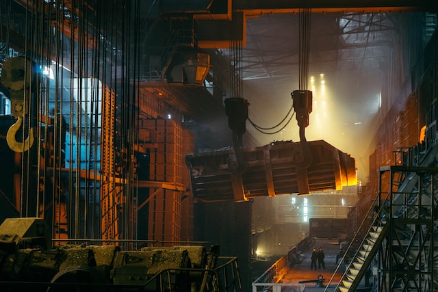 Lifting crane at a factory