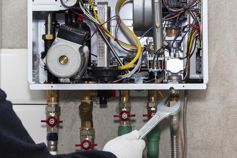 boiler undergoing repairs